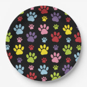 Kleurrijke poten, Paw Pattern, Paw Prints, Dog Paw Papieren Bordje (Voorkant)