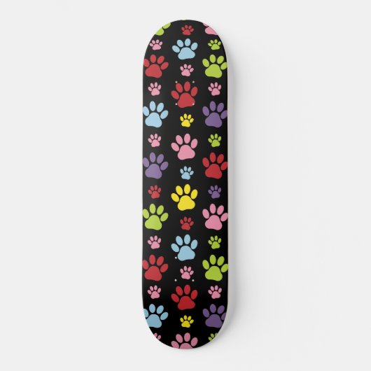 Kleurrijke poten, Paw Pattern, Paw Prints, Dog Paw Persoonlijk Skateboard (Voorkant)
