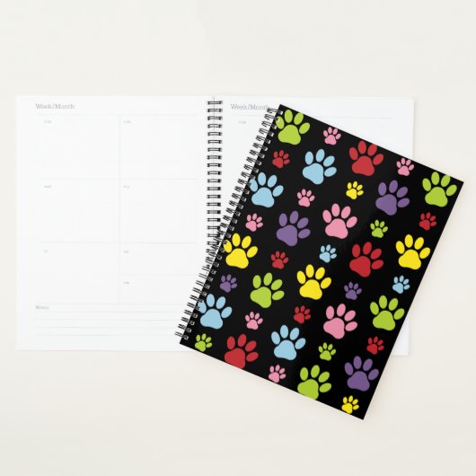 Kleurrijke poten, Paw Pattern, Paw Prints, Dog Paw Planner (Display)