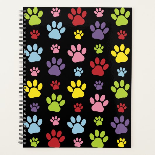 Kleurrijke poten, Paw Pattern, Paw Prints, Dog Paw Planner (Voorkant)