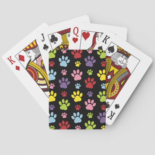 Kleurrijke poten, Paw Pattern, Paw Prints, Dog Paw Pokerkaarten (Achterkant)