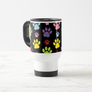 Kleurrijke poten, Paw Pattern, Paw Prints, Dog Paw Reisbeker