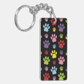 Kleurrijke poten, Paw Pattern, Paw Prints, Dog Paw Sleutelhanger (Voorkant Links)