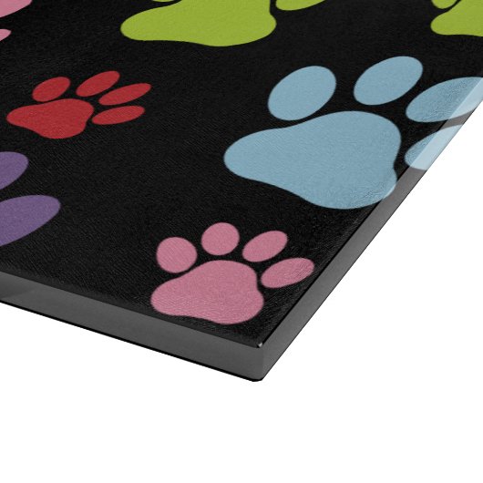 Kleurrijke poten, Paw Pattern, Paw Prints, Dog Paw Snijplank (Hoek)