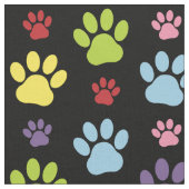 Kleurrijke poten, Paw Pattern, Paw Prints, Dog Paw Stof (Close Up)