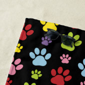 Kleurrijke poten, Paw Pattern, Paw Prints, Dog Paw Strandlaken (In situ)