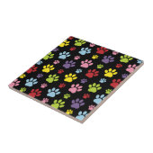 Kleurrijke poten, Paw Pattern, Paw Prints, Dog Paw Tegeltje (Zijkant)