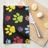 Kleurrijke poten, Paw Pattern, Paw Prints, Dog Paw Theedoek (Quarter Fold)