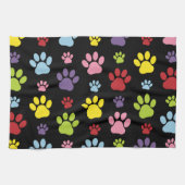 Kleurrijke poten, Paw Pattern, Paw Prints, Dog Paw Theedoek (Horizontaal)