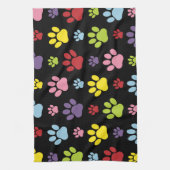 Kleurrijke poten, Paw Pattern, Paw Prints, Dog Paw Theedoek (Verticaal)