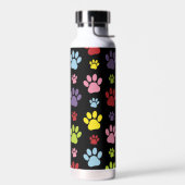 Kleurrijke poten, Paw Pattern, Paw Prints, Dog Paw Waterfles (Links)