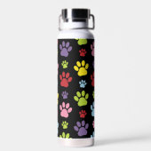 Kleurrijke poten, Paw Pattern, Paw Prints, Dog Paw Waterfles (Achterkant)