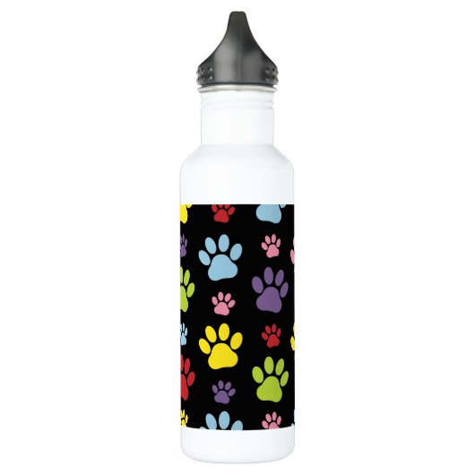 Kleurrijke poten, Paw Pattern, Paw Prints, Dog Paw Waterfles (Links)