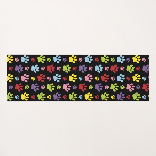 Kleurrijke poten, Paw Pattern, Paw Prints, Dog Paw Yogamat (Achterkant (horizontaal))
