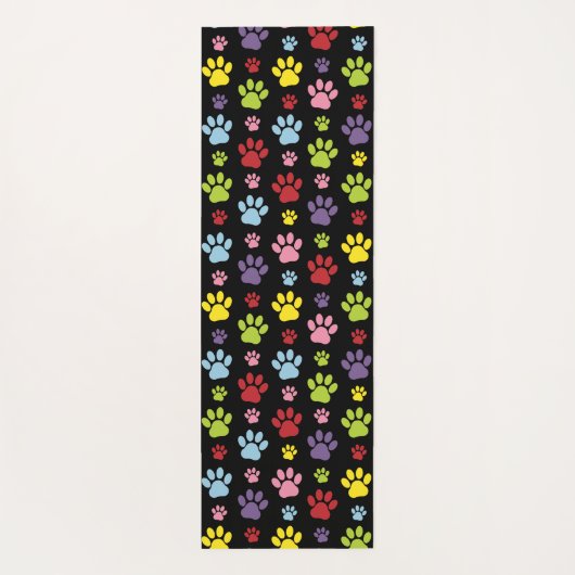 Kleurrijke poten, Paw Pattern, Paw Prints, Dog Paw Yogamat (Achterkant)