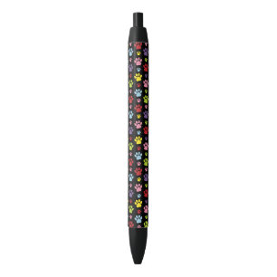 Kleurrijke poten, Paw Pattern, Paw Prints, Dog Paw Zwarte Inkt Pen