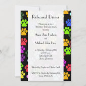 Kleurrijke poten, Paw Pattern, Rehearsal Dinner Kaart (Voorkant)