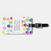 Kleurrijke poten, pootpatroon, hondenpoten, monogr bagagelabel (Voorkant horizontaal)