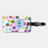 Kleurrijke poten, pootpatroon, hondenpoten, monogr bagagelabel (Achterkant horizontaal)