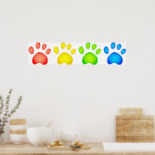 Kleurrijke poten poster (Keuken)