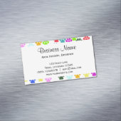 Kleurrijke poten, tandbaars, tandproever, hondenbo magnetisch visitekaartje (Voorbeeld)