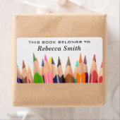 Kleurrijke potloden Boeketiketten | Etiket voor bo (Insitu)