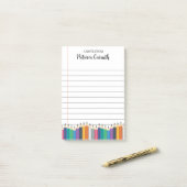 Kleurrijke Potloden Gelinieerd Papier Leraar Schoo Post-it® Notes (Op bureau)