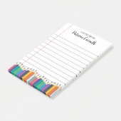Kleurrijke Potloden Gelinieerd Papier Leraar Schoo Post-it® Notes (Schuin)