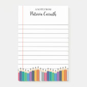 Kleurrijke Potloden Gelinieerd Papier Leraar Schoo Post-it® Notes (Voorkant)