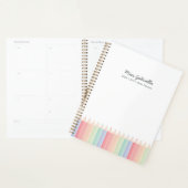 Kleurrijke potloden Gepersonaliseerde Leraar Jaar  Planner (Display)