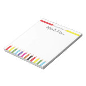 Kleurrijke potloden Opmerking van de leraar Notitieblok (Linkerzijde)