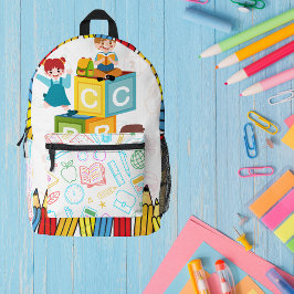 kleurrijke potlood bedrukte rugzak