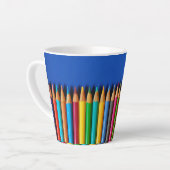 Kleurrijke potloodkreeften latte mok (Linkerhoek)