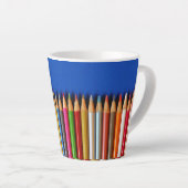 Kleurrijke potloodkreeften latte mok (Rechterhoek)