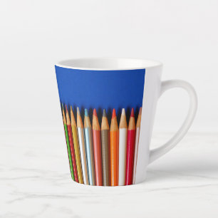 Kleurrijke potloodkreeften latte mok