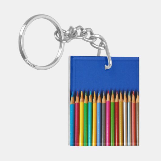 Kleurrijke potloodkreeften sleutelhanger (Voorkant Links)