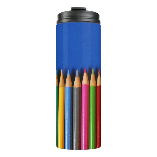 Kleurrijke potloodkreeften thermosbeker (Voorkant)