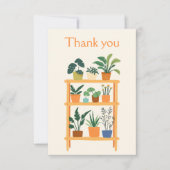 Kleurrijke potplanten op een rek bedankkaart (Voorkant)
