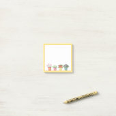 Kleurrijke potten en bloemen post-it® notes (Op bureau)
