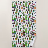 Kleurrijke potten Planten Patroon Succulenten & Ca Strandlaken (Voorkant)