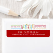 Kleurrijke prachtige kerst adreslabel etiket (Insitu)