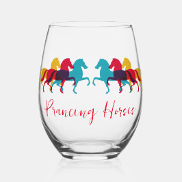 Kleurrijke Prancing Paarden Wijnglas Wijnglas Zonder Voet