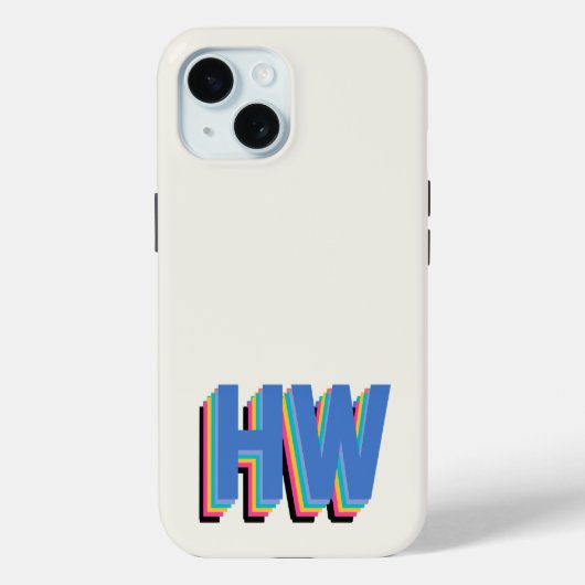 Kleurrijke Preppy Initiaal naam Case-Mate iPhone Case (Achterkant)