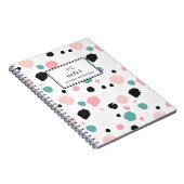 Kleurrijke Preppy Inktpatroon Gepersonaliseerd Not Notitieboek (Rechterzijde)