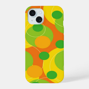 Kleurrijke Pret Cirkel Stippen Citroen Lime Groovy iPhone 15 Hoesje