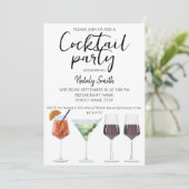 Kleurrijke pret cocktails kaart (Staand voorkant)