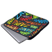 Kleurrijke Pret Comic Book Typografie Laptop Sleeve (Voorkant onderkant)