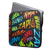 Kleurrijke Pret Comic Book Typografie Laptop Sleeve (Voorkant Links)