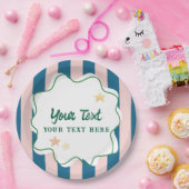 Kleurrijke Pret Groene Strepen Ster Feest Benodigd Papieren Bordje (Feest)