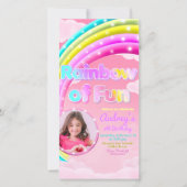 Kleurrijke pret met fotoceltelefoon uitnodiging (Voorkant)